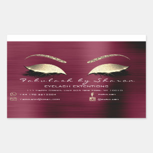Makeup Beauty Salon Burgundy Adress Luxury Rechthoekige Sticker