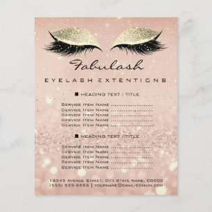 Makeup Beauty Salon Glitter Flyer Pink Gold Blush