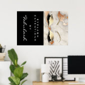 Makeup Beauty Salon Marble Lash Name Copper Marble Poster (Thuiskantoor)