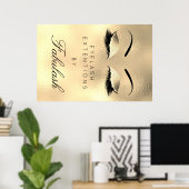 Makeup Beauty Salon Name Gold Luxury Eyebrows Poster (Thuiskantoor)