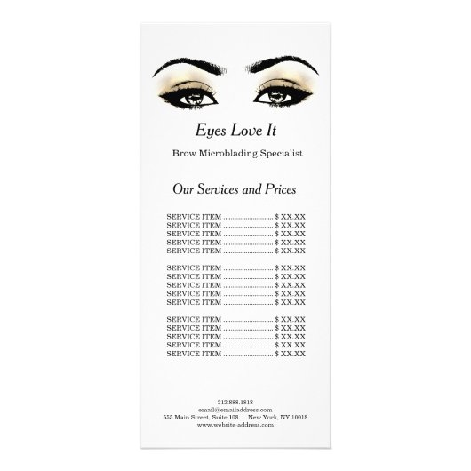 Makeup Beauty Salon Name Microblanding Lashes Reclamekaart (Voorkant)