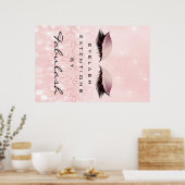 Makeup Beauty Salon Name Roos Gold Pink Eyebrow Poster (Keuken)