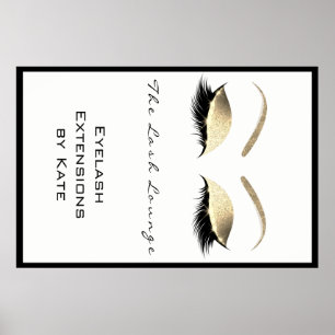 Makeup Beauty Salon Name White Gold Glam Eyebrows Poster