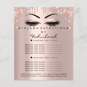 Makeup Beauty Salon Pink Glitter Flyer Brows Lash
