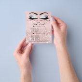 Makeup Beauty Salon Pink Glitter Flyer Grey Lashes (Hand)