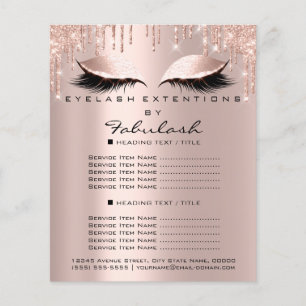 Makeup Beauty Salon Pink Glitter Flyer Spark Lash