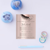 Makeup Beauty Salon Pink Glitter Flyer Spark Roos (Enkel)