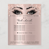 Makeup Beauty Salon Pink Glitter Prices Eyelashes Flyer (Voorkant)