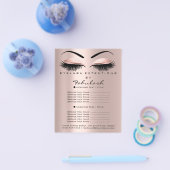 Makeup Beauty Salon Roos Glitter Flyer Lash Brows (Enkel)