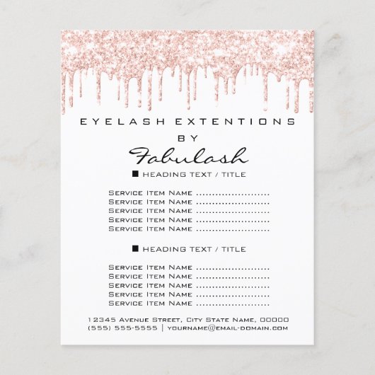 Makeup Beauty Salon Roos Glitter Flyer White Drive (Voorkant)