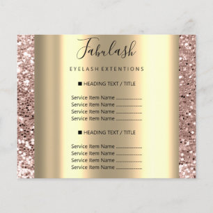 Makeup Beauty Salon Roos Glitter Gold Hair Nails Flyer