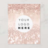 Makeup Beauty Salon Roos Glitter Price Logo Flyer (Achterkant)