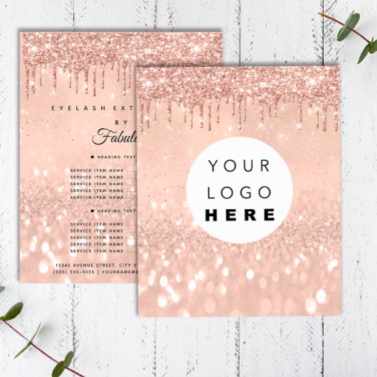 Makeup Beauty Salon Roos Glitter Price Logo Flyer