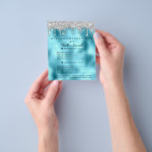 Makeup Beauty Salon Silver Glitter Blu Drift Flyer (Hand)