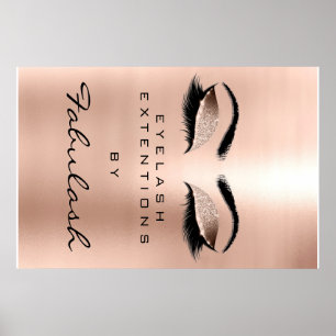 Makeup Beauty Salon Waxing Gold Glam Pink Eyebrows Poster