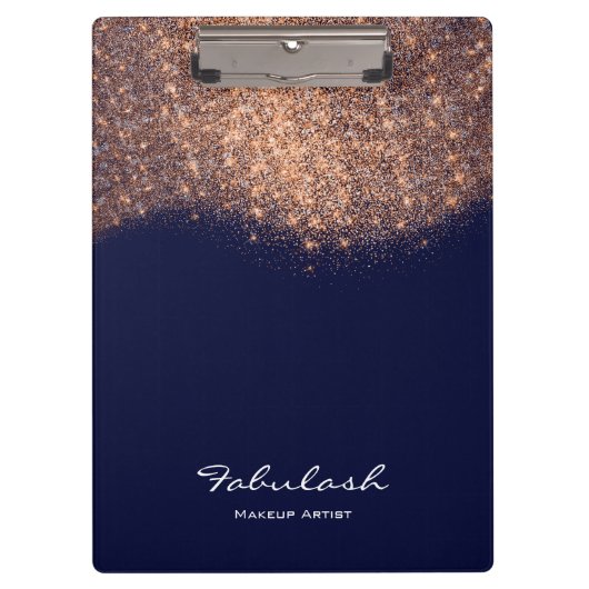 Makeup Beauty Studio Glitter Roos Gold Blue Navy Klembord (Voorkant)