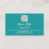 Makeup Blue Gold Eyelash Qr Code Ivory Blauwgroen Visitekaartje (Achterkant)