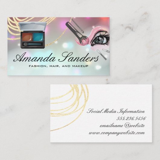 Makeup Borstels | Glow Bokeh Visitekaartje (Voorkant / Achterkant)