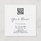 Makeup Boutique Pink Lips Lash QR Code Grey Vierkante Visitekaartje (Achterkant)