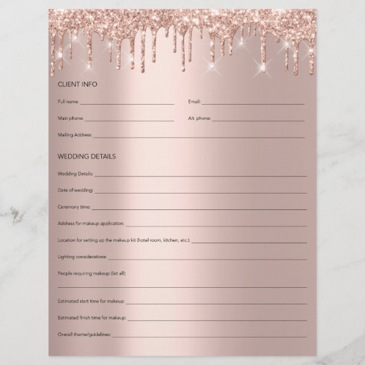 Makeup Bridal Consulting Form Roos Drift Glitter Flyer (Achterkant)