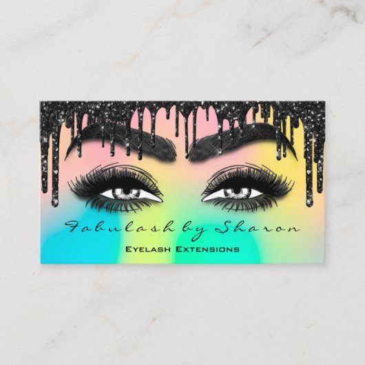 Makeup Brow Eyelash Extension QR Code Drivers Holo Visitekaartje (Voorkant)