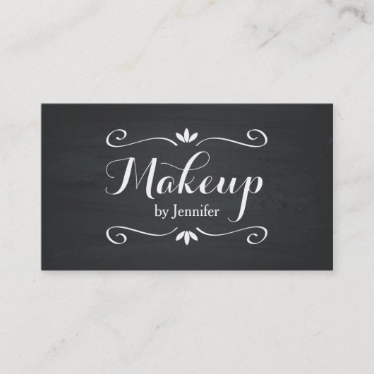 Makeup Chalkboard Black  Visitekaartje (Voorkant)