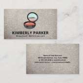 Makeup Compact | Glitter-achtergrond Visitekaartje (Voorkant / Achterkant)