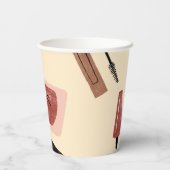 Makeup Cosmetics Beauty Pattern Cosmetology Papieren Bekers (Achterkant)