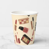 Makeup Cosmetics Beauty Pattern Cosmetology Papieren Bekers (Voorkant)