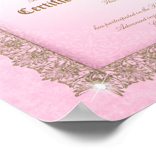 Makeup Diploma Certificate of Completion Roze Lips Poster (Hoek)