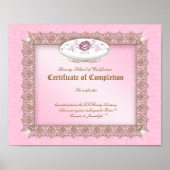 Makeup Diploma Certificate of Completion Roze Lips Poster (Voorkant)