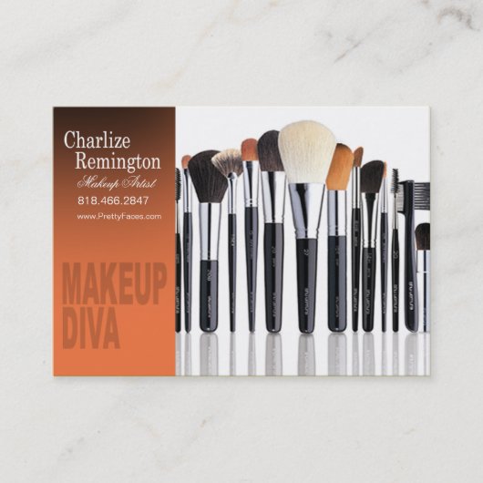 Makeup Diva Brushes - Cosmetoloog Makeup Artist Visitekaartje (Voorkant)