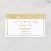 Makeup elegant chic gold glitter geometric lijst visitekaartje (Achterkant)