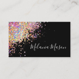 Makeup Elegant Holographic Roos Gold Glitter Black Visitekaartje