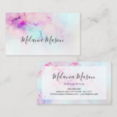 Makeup Elegant Pastel Alcohol Ink Trendy Modern Visitekaartje (Voorkant / Achterkant)