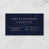 Makeup elegant typografie marvy roos goudglitter visitekaartje (Achterkant)