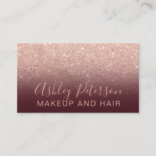 Makeup elegant typografie rode roos goud glitter visitekaartje