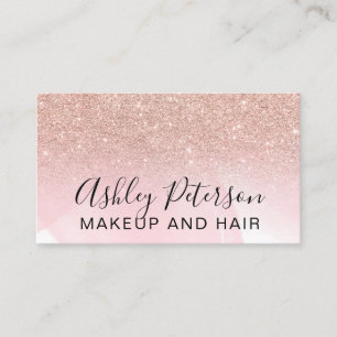 Makeup elegant typografie roze roze roos goud glit visitekaartje