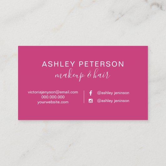 Makeup elegant typografie roze roze roos goud glit visitekaartje (Achterkant)