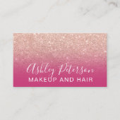 Makeup elegant typografie roze roze roos goud glit visitekaartje (Voorkant)