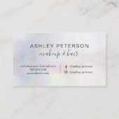 Makeup elegant typografie witte parelbaars visitekaartje (Achterkant)