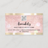 Makeup Esthetician Lash Nails QRCode Logo Roos Visitekaartje (Achterkant)