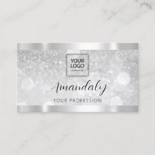 Makeup Esthetician Lash Nails QRCode Logo Silver B Visitekaartje