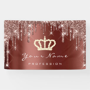 Makeup Event Planner Glitter Roos Crown Brown Bus Spandoek