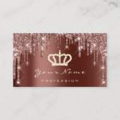 Makeup Event Planner Glitter Roos Crown Brown Visitekaartje (Voorkant)