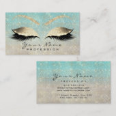 Makeup Eyebrow Eyes Lashes Glitter Blue Gold Ivory Visitekaartje (Voorkant / Achterkant)