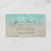 Makeup Eyebrow Eyes Lashes Glitter Blue Gold Ivory Visitekaartje (Achterkant)