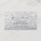 Makeup Eyebrow Eyes Lashes Glitter Gray Glam Visitekaartje (Achterkant)