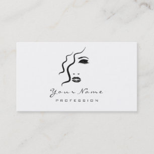 Makeup Eyebrow Eyes Lashes Glitter Hair Logo White Visitekaartje