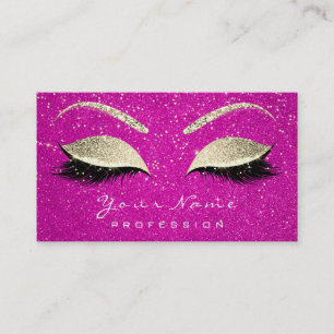 Makeup Eyebrow Eyes Lashes Glitter Hot Pink Gold Visitekaartje